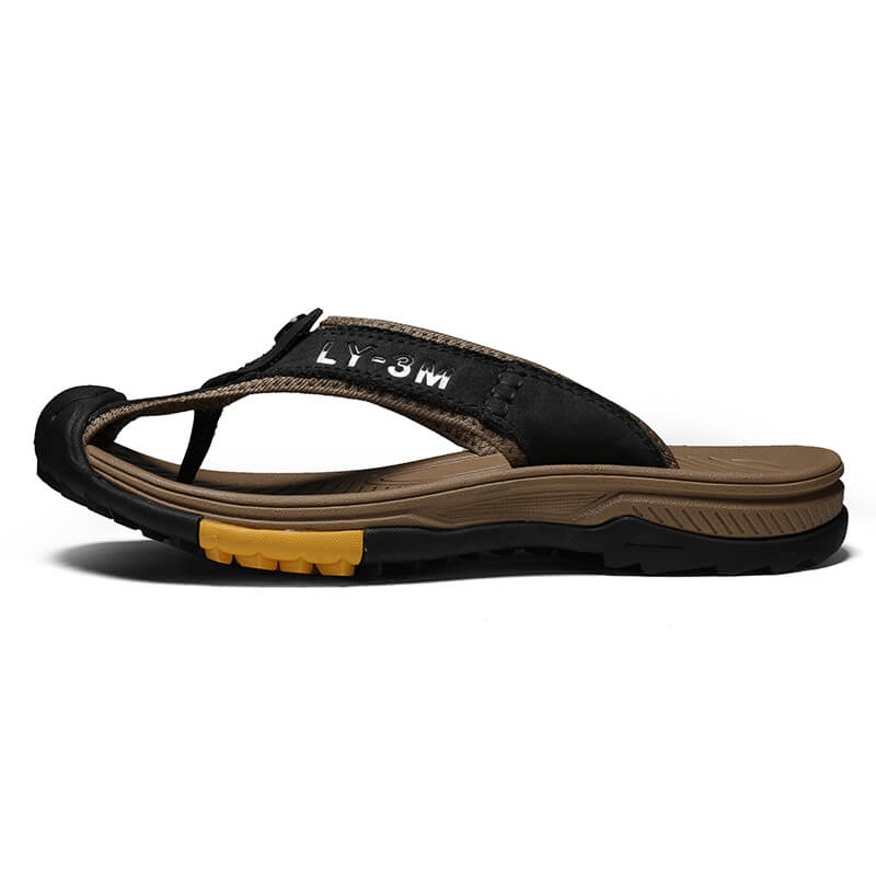 Lederschuhe Herren Sandalen Herren Flip Flops Herren Freizeitschuhe Klassische Massage Strand Hausschuhe Anti-Rutsch