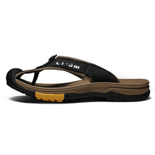 Lade das Bild in den Galerie-Viewer, Lederschuhe Herren Sandalen Herren Flip Flops Herren Freizeitschuhe Klassische Massage Strand Hausschuhe Anti-Rutsch
