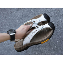 Lade das Bild in den Galerie-Viewer, Lederschuhe Herren Sandalen Herren Flip Flops Herren Freizeitschuhe Klassische Massage Strand Hausschuhe Anti-Rutsch
