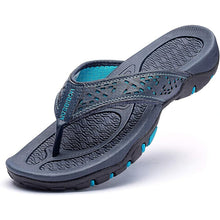 Lade das Bild in den Galerie-Viewer, draussenfeet ledersandalen hausschuhe 31405 blau
