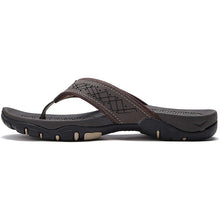 Lade das Bild in den Galerie-Viewer, draussenfeet ledersandalen hausschuhe 31405 braun2
