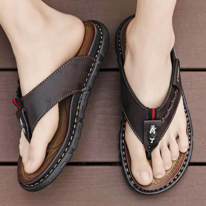 Herren Sommer Flip-Flops Modische Vielseitige Outdoor Strandschuhe Atmungsaktiv Schnelltrocknend Lässige Rutschfeste Hausschuhe