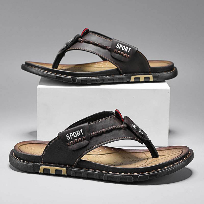 Herren Sommer Flip-Flops Modische Vielseitige Outdoor Strandschuhe Atmungsaktiv Schnelltrocknend Lässige Rutschfeste Hausschuhe