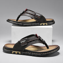 Lade das Bild in den Galerie-Viewer, draussenfeet ledersandalen hausschuhe 31567 braun
