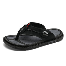 Lade das Bild in den Galerie-Viewer, draussenfeet ledersandalen hausschuhe 31567 schwarz
