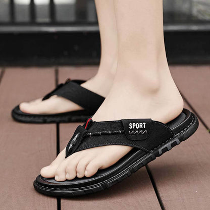 Herren Sommer Flip-Flops Modische Vielseitige Outdoor Strandschuhe Atmungsaktiv Schnelltrocknend Lässige Rutschfeste Hausschuhe