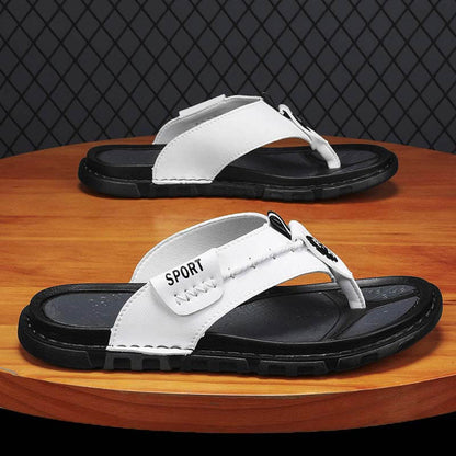 Herren Sommer Flip-Flops Modische Vielseitige Outdoor Strandschuhe Atmungsaktiv Schnelltrocknend Lässige Rutschfeste Hausschuhe