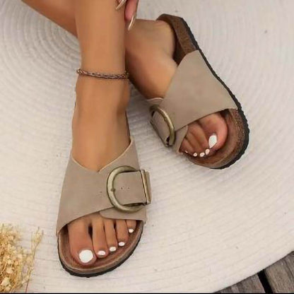 Damen Frauen Dicken Sohlen Hausschuhe Sommer Mode Gürtel Schnalle Sandalen Schuhe