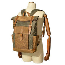 Lade das Bild in den Galerie-Viewer, Männer Weinlese-Segeltuch-beiläufiger Spielraum-große Kapazitäts-wasserdichter Pendler-Beutel-Rucksack
