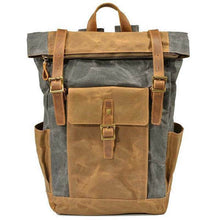 Lade das Bild in den Galerie-Viewer, Männer Weinlese-Segeltuch-beiläufiger Spielraum-große Kapazitäts-wasserdichter Pendler-Beutel-Rucksack
