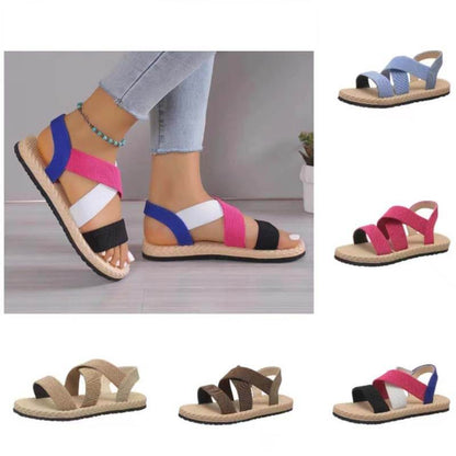 Damen Sommer Leichte Weiche Flache Strandsandalen