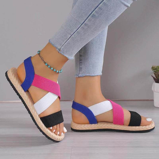 Damen Sommer Leichte Weiche Flache Strandsandalen