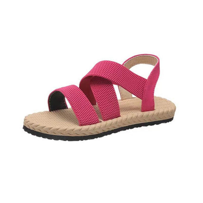 Damen Sommer Leichte Weiche Flache Strandsandalen