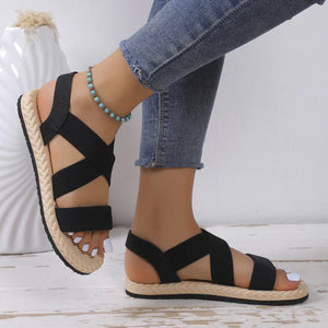 draussenfeet sandalen mit gummiband 31561 schwarz