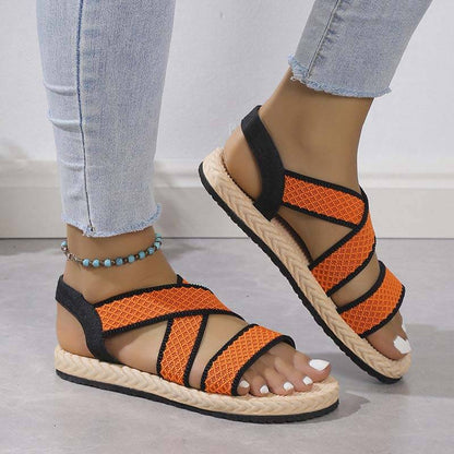 Damen Sommer Leichte Weiche Flache Strandsandalen