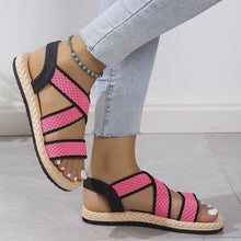 Lade das Bild in den Galerie-Viewer, draussenfeet sandalen mit gummiband 31561 schwarz rosa
