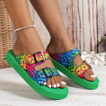 Lade das Bild in den Galerie-Viewer, draussenfeet sandalen mit gurtelschnalle 31560 grune blume
