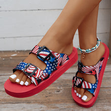 Lade das Bild in den Galerie-Viewer, draussenfeet sandalen mit gurtelschnalle 31560 rot flagge
