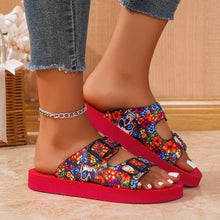 Lade das Bild in den Galerie-Viewer, draussenfeet sandalen mit gurtelschnalle 31560 roter schadel
