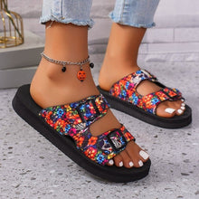 Lade das Bild in den Galerie-Viewer, draussenfeet sandalen mit gurtelschnalle 31560 schwarzer schadel

