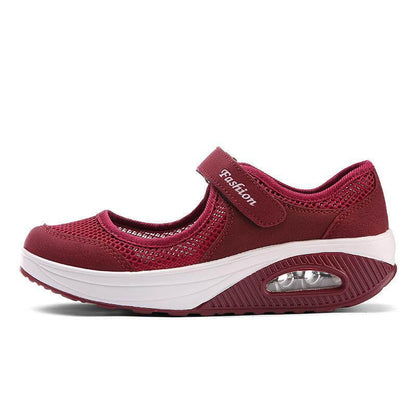 Damen Sommer Atmungsaktiv Mesh Fitness Sneaker Plateau Turnschuhe