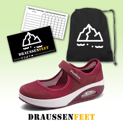 Damen Sommer Atmungsaktiv Mesh Fitness Sneaker Plateau Turnschuhe