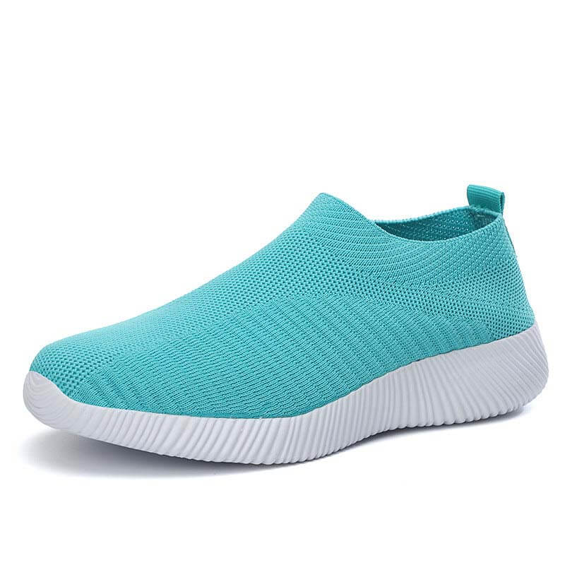 Frauen Elastische Socken Schuhe Sport Casual Leichte Flache Fliegen Gewebte Slip-on