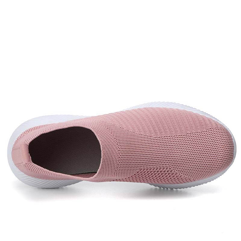 Frauen Elastische Socken Schuhe Sport Casual Leichte Flache Fliegen Gewebte Slip-on