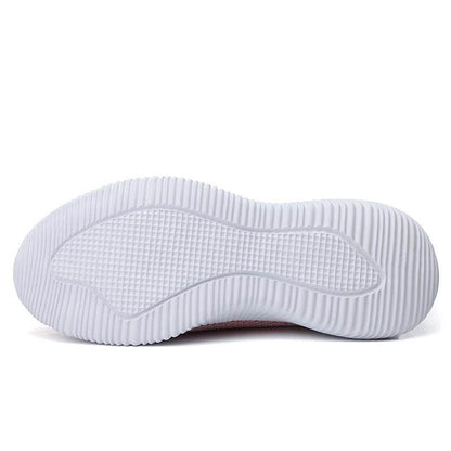 Frauen Elastische Socken Schuhe Sport Casual Leichte Flache Fliegen Gewebte Slip-on