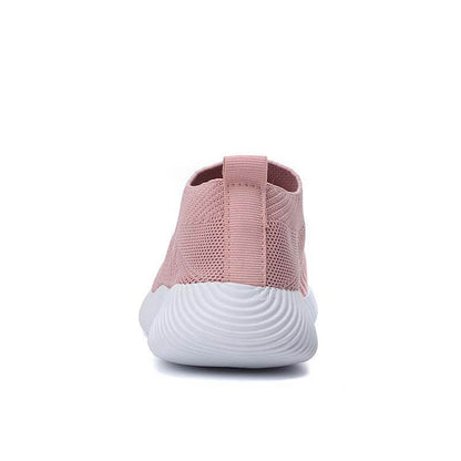 Frauen Elastische Socken Schuhe Sport Casual Leichte Flache Fliegen Gewebte Slip-on