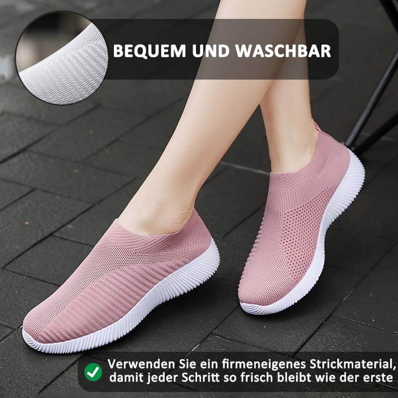 Frauen Elastische Socken Schuhe Sport Casual Leichte Flache Fliegen Gewebte Slip-on