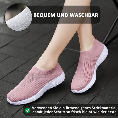 Frauen Elastische Socken Schuhe Sport Casual Leichte Flache Fliegen Gewebte Slip-on
