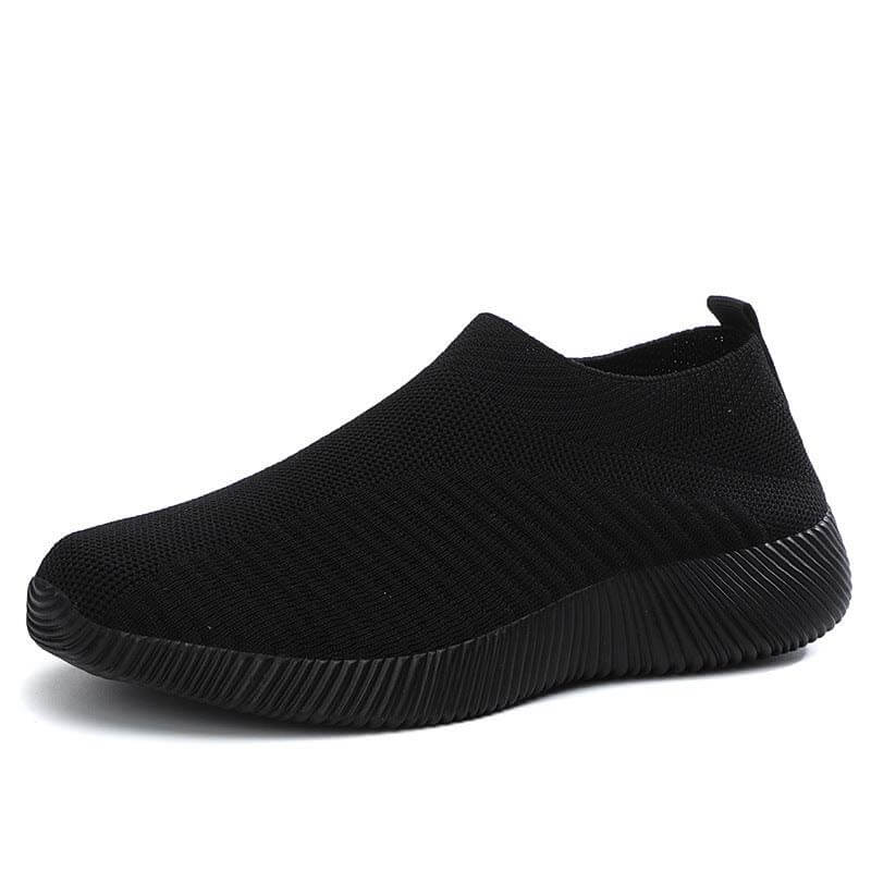 Frauen Elastische Socken Schuhe Sport Casual Leichte Flache Fliegen Gewebte Slip-on