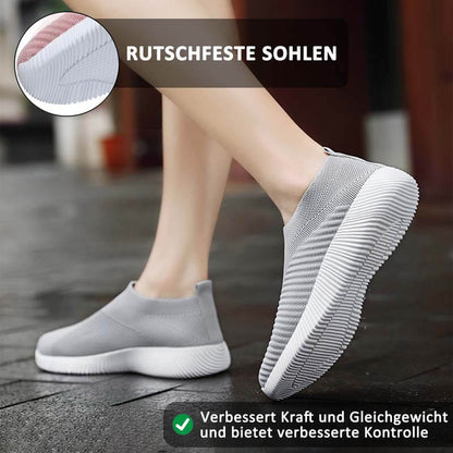 Frauen Elastische Socken Schuhe Sport Casual Leichte Flache Fliegen Gewebte Slip-on