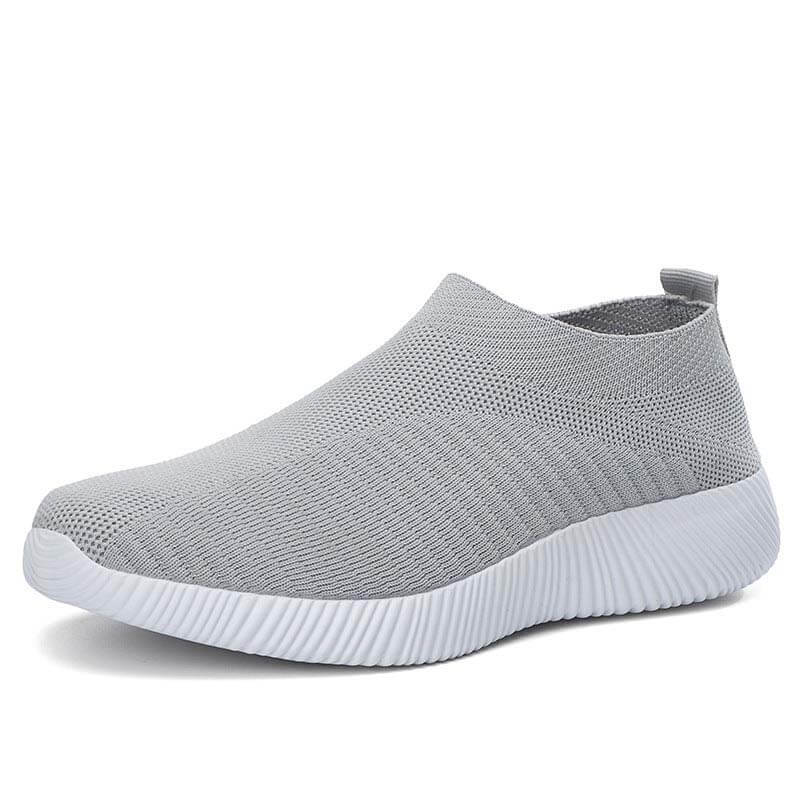 Frauen Elastische Socken Schuhe Sport Casual Leichte Flache Fliegen Gewebte Slip-on