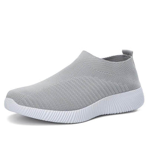 Frauen Elastische Socken Schuhe Sport Casual Leichte Flache Fliegen Gewebte Slip-on