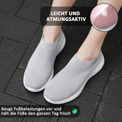 Frauen Elastische Socken Schuhe Sport Casual Leichte Flache Fliegen Gewebte Slip-on