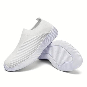 Frauen Elastische Socken Schuhe Sport Casual Leichte Flache Fliegen Gewebte Slip-on