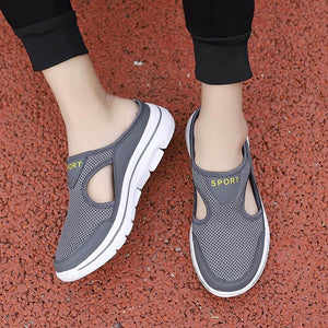 Lässige Damen Herren Slip-on Sandalen mit dicker Sohle Mesh Halbschuhe Schuhe (Unisex)