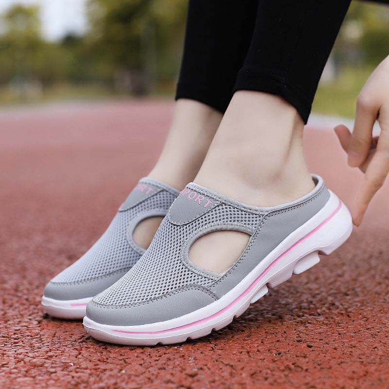 Lässige Damen Herren Slip-on Sandalen mit dicker Sohle Mesh Halbschuhe Schuhe (Unisex)