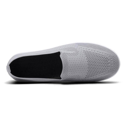Damen Slip-on Dicksohlen Höhenverstärkende Luftkissen Sportschuhe Flying Knit Atmungsaktive Freizeitschuhe