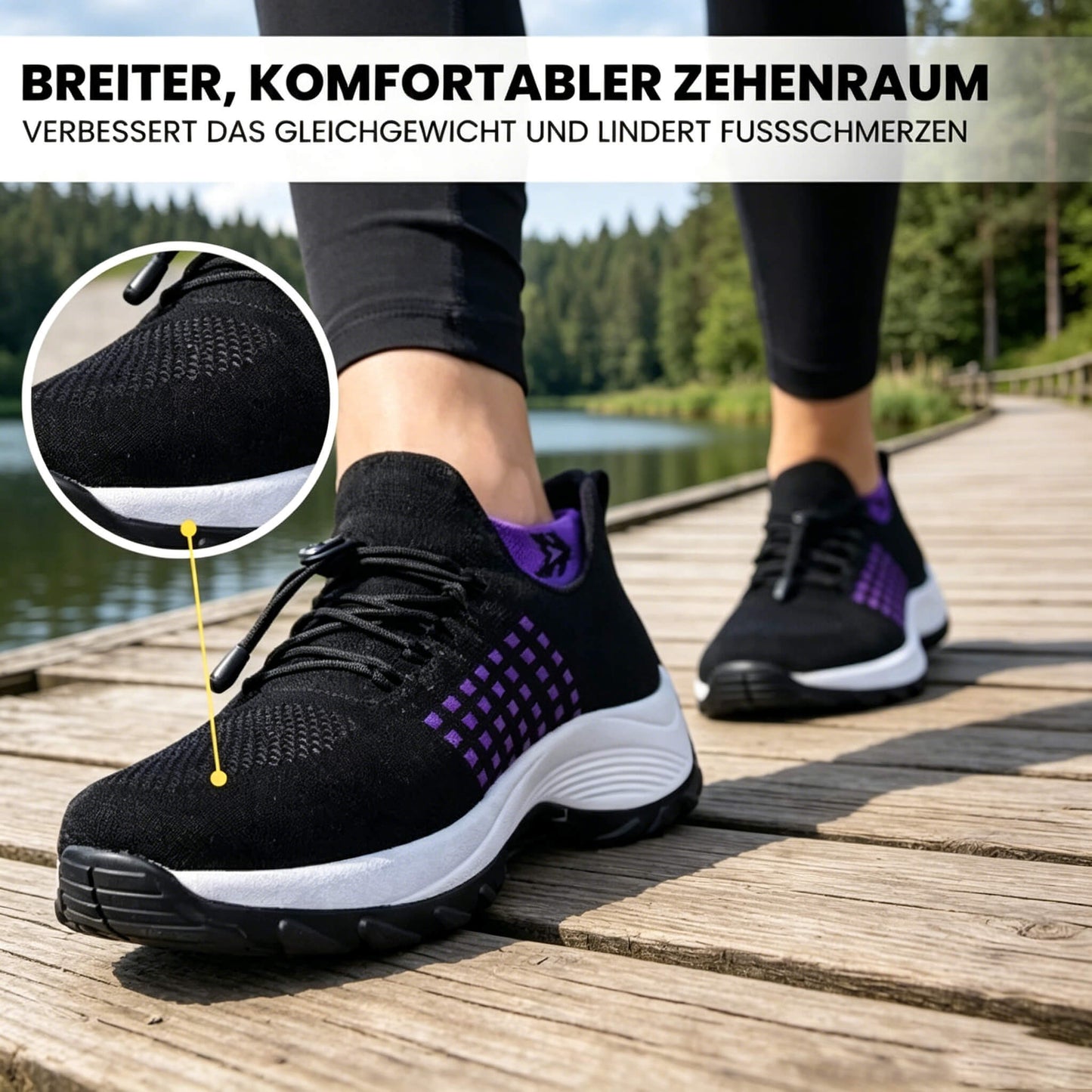 Damen Socken Schuhe Casual Flying Woven Schnürschuhe Dickbesohlte Sportschuhe Outdoor