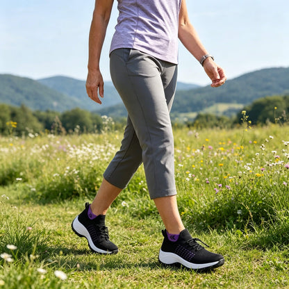 Damen Socken Schuhe Casual Flying Woven Schnürschuhe Dickbesohlte Sportschuhe Outdoor