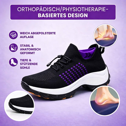 Damen Socken Schuhe Casual Flying Woven Schnürschuhe Dickbesohlte Sportschuhe Outdoor