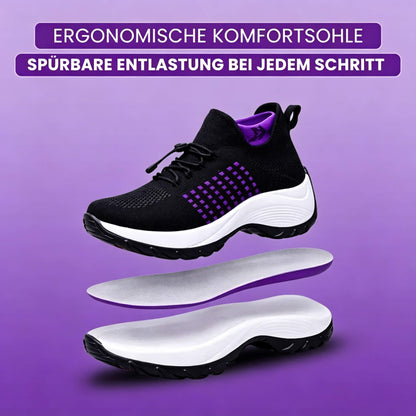 Damen Socken Schuhe Casual Flying Woven Schnürschuhe Dickbesohlte Sportschuhe Outdoor