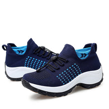 Lade das Bild in den Galerie-Viewer, draussenfeet strickschuhe 31539 dunkelblau
