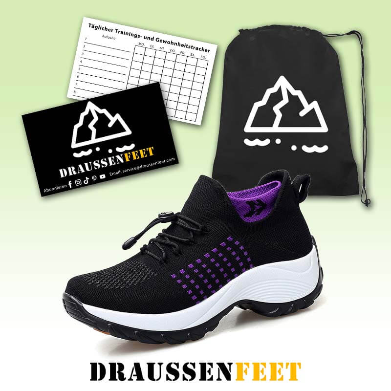 Damen Socken Schuhe Casual Flying Woven Schnürschuhe Dickbesohlte Sportschuhe Outdoor