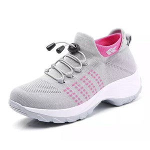 draussenfeet strickschuhe 31539 grau rosa