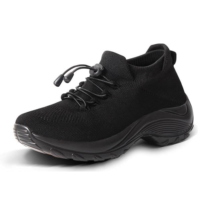 Damen Socken Schuhe Casual Flying Woven Schnürschuhe Dickbesohlte Sportschuhe Outdoor