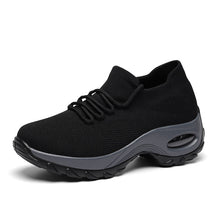 Lade das Bild in den Galerie-Viewer, draussenfeet strickschuhe 31540 grau schwarz
